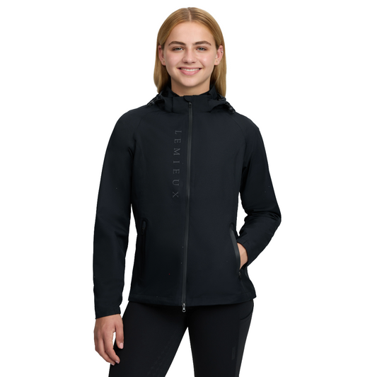 LeMieux Young Rider Tessa Waterproof Jacket model view in black