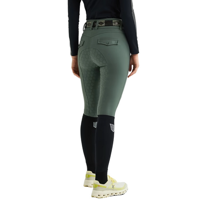 Maya Delorez Women's Half Seat Compression Breeches-Moss Green-Back Seat View