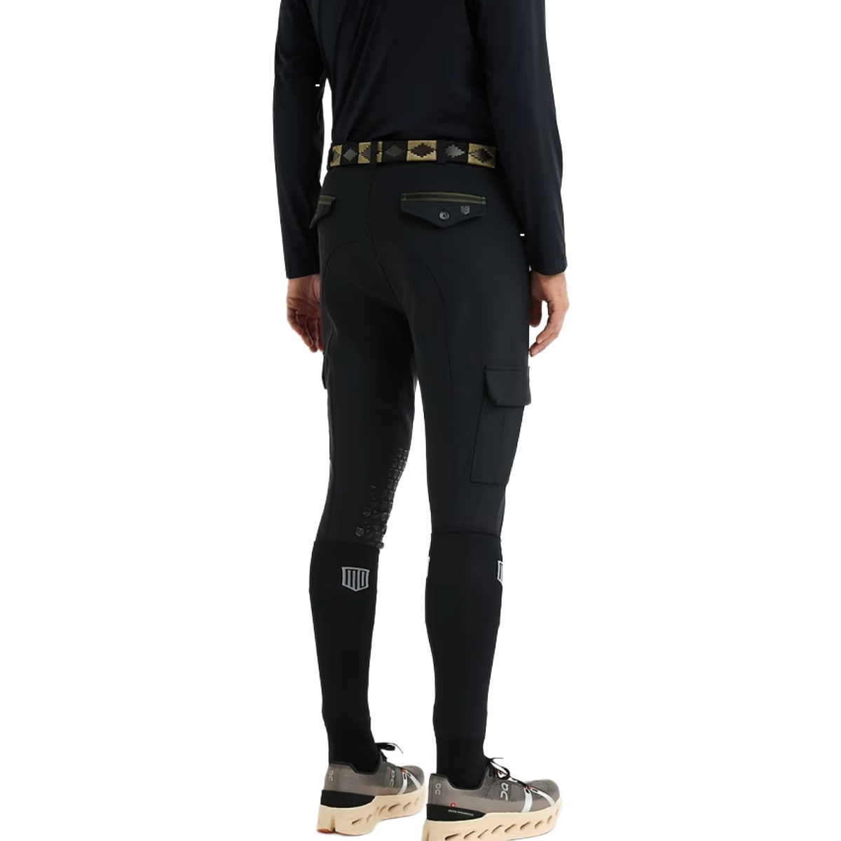 Maya Delorez Men's Cargo Half Seat Breeches-Black-Model Back View