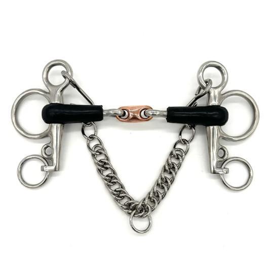AJR Rubber Copper French Link Baby Pelham Bit