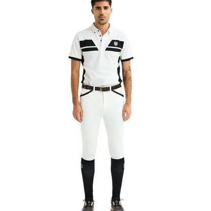Maya Delorez Men's Tech Polo-White-Front View
