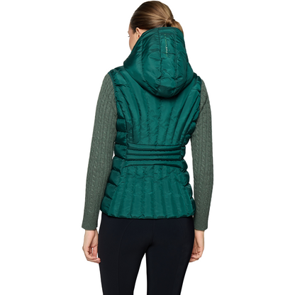 Samshield Women's Shelyne Light Puffer Vest, Hunter Green, Back View
