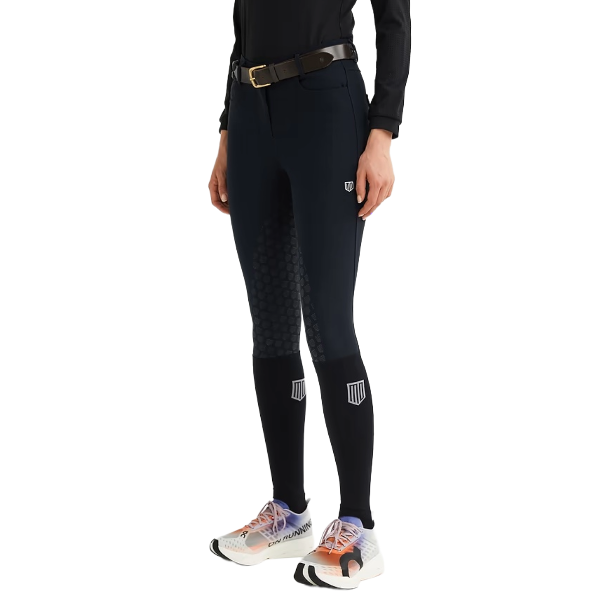 Maya Delorez Women's Half Seat Athlete Breeches-Gray-Front View