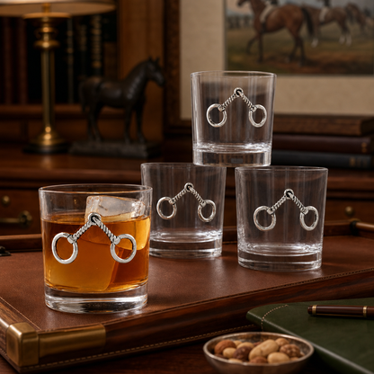 Arthur Court Equestrian Bit Bar Glasses Set of 4