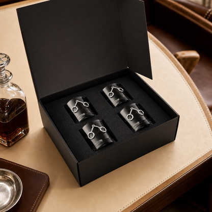 Arthur Court Equestrian Bit Bar Glasses Set of 4