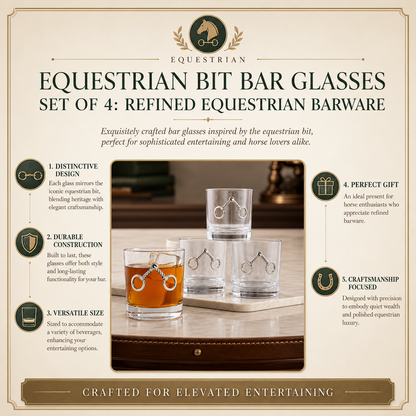 Arthur Court Equestrian Bit Bar Glasses Set of 4