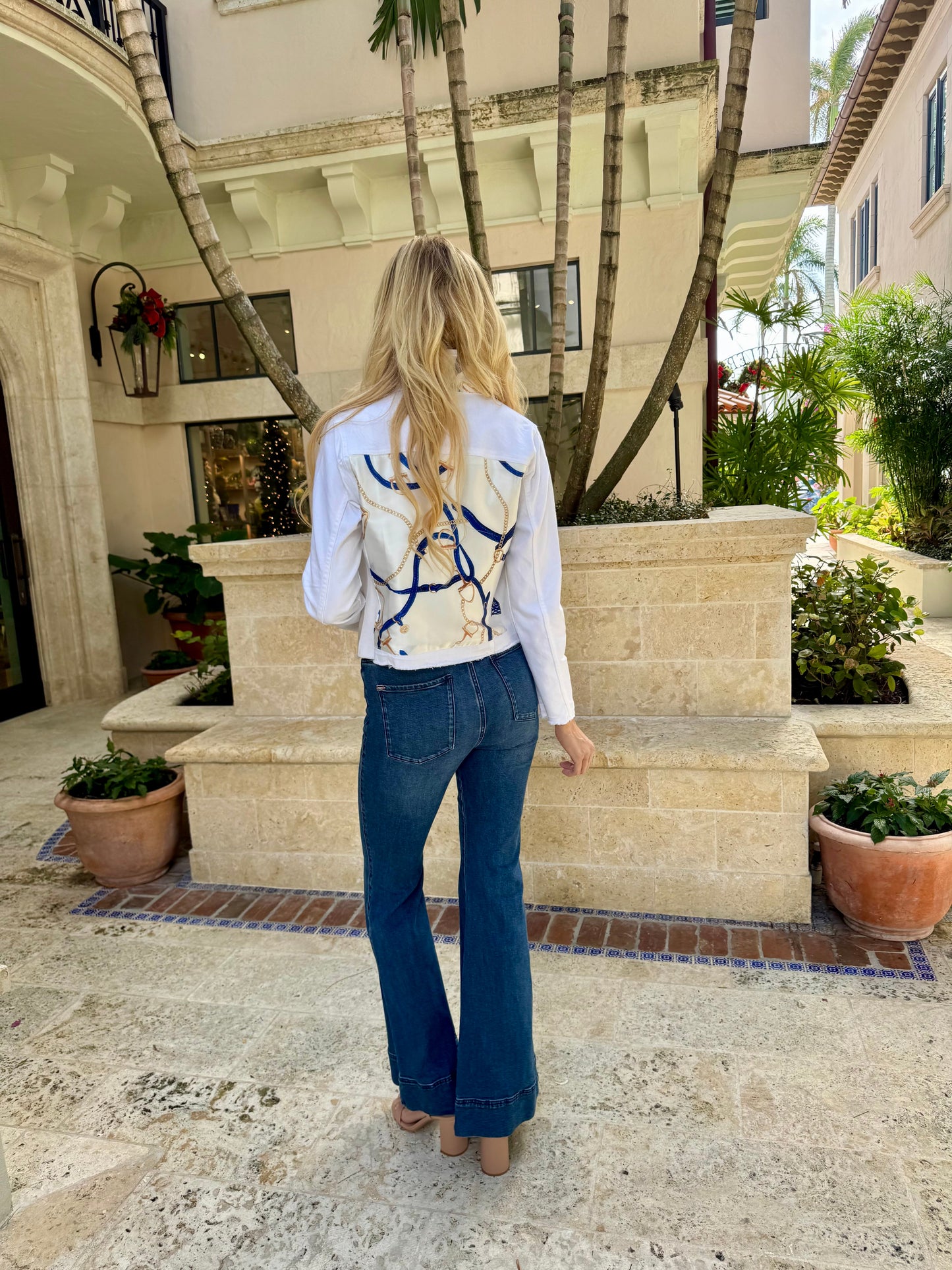 Stacy Bradley Design, The White Denim Jacket - Gold Bit