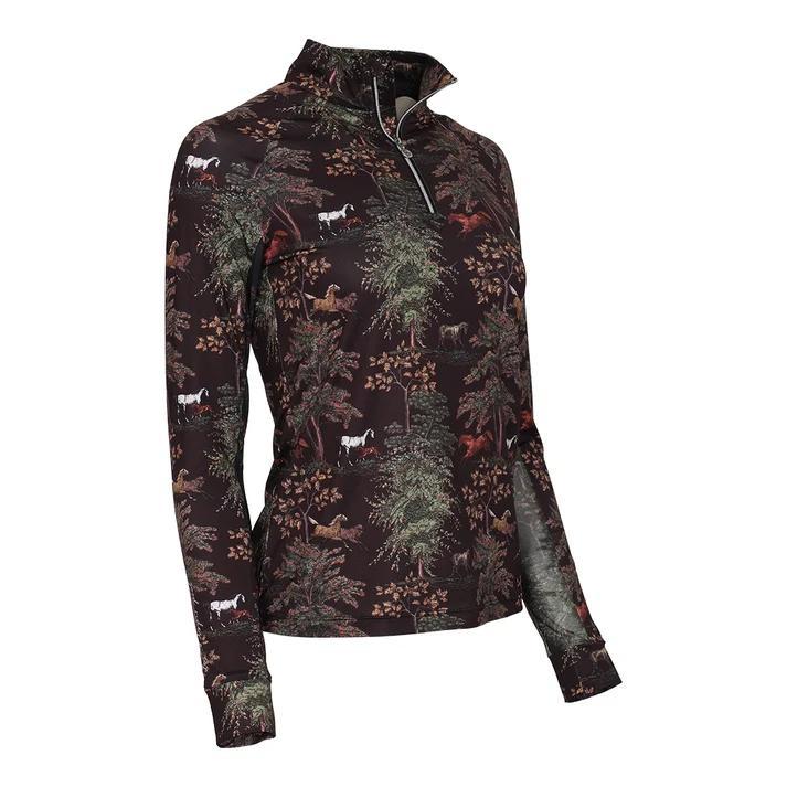 Dapplebay Autumn Toile 1/4 Zip LS Riding Top