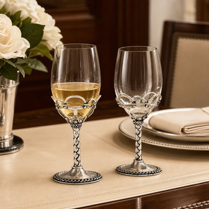 Arthur Court Designs - Equestrian Pair of Wine Glasses
