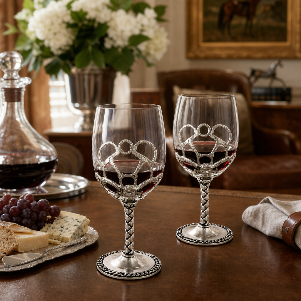 Arthur Court Designs - Equestrian Pair of Wine Glasses