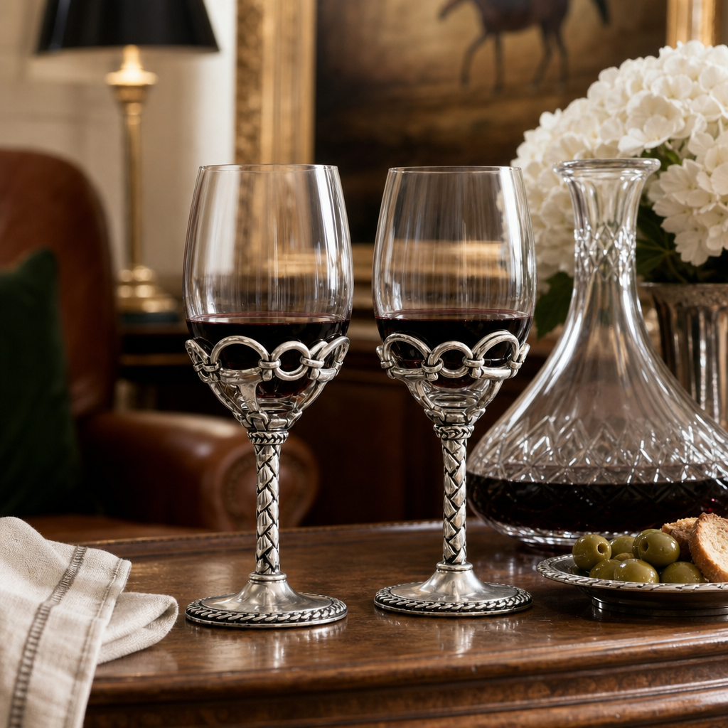 Arthur Court Designs - Equestrian Pair of Wine Glasses