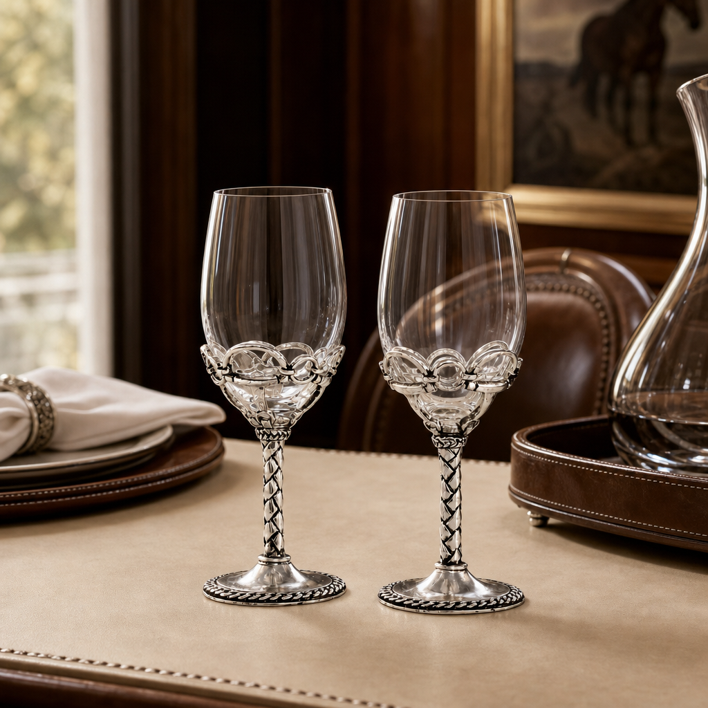 Arthur Court Designs - Equestrian Pair of Wine Glasses