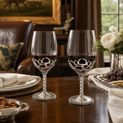 Arthur Court Designs - Equestrian Pair of Wine Glasses