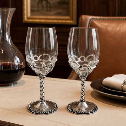 Arthur Court Designs - Equestrian Pair of Wine Glasses