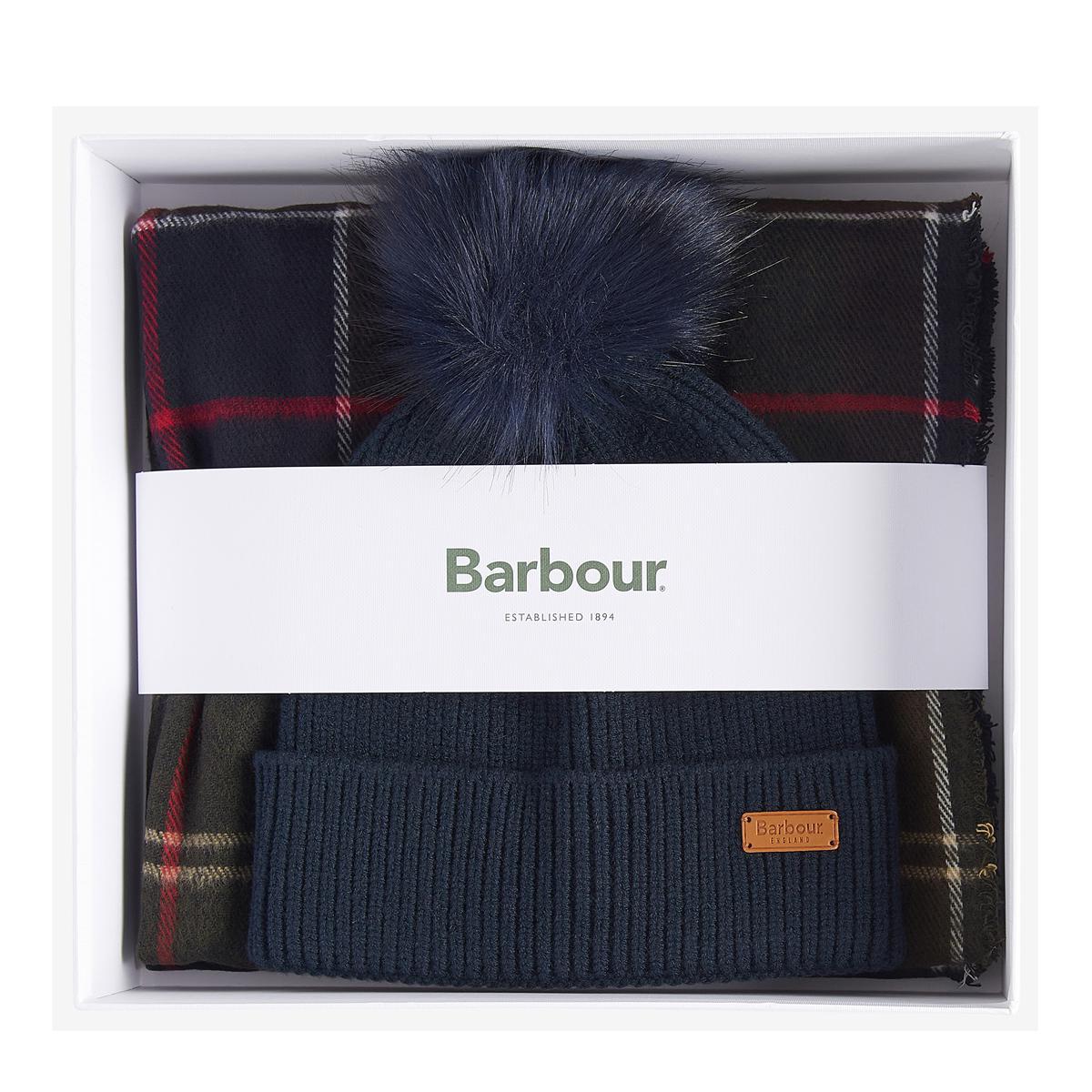 Barbour Dover Beanie & Hailes Scarf Gift Set