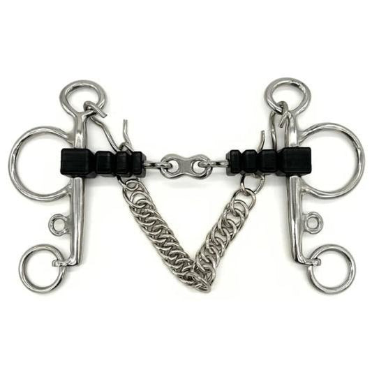 AJR Rubber Block French Link Pelham Bit