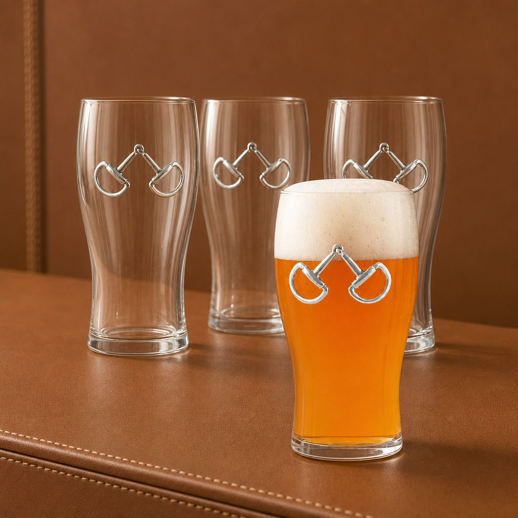 Arthur Court Designs - Equestrian Bit Beer Pint Glasses - Set of 4
