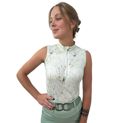 Dapplebay Dragonfly Meadow 1/4 Zip Sleeveless Riding Top