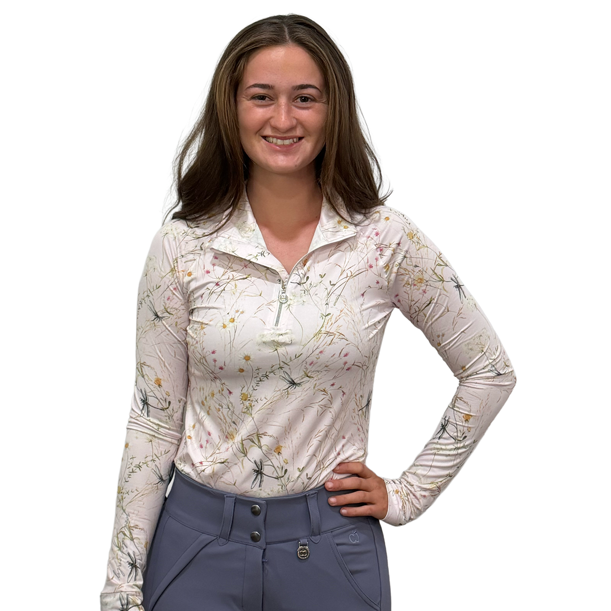 Dapplebay Dragonfly Meadow 1/4 Zip Long Sleeve Riding Top