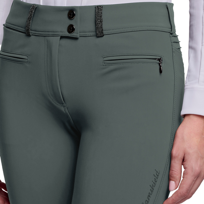 Samshield Women's Chloe Crystal Knee Grip Breech, Dark Forest, pocket view