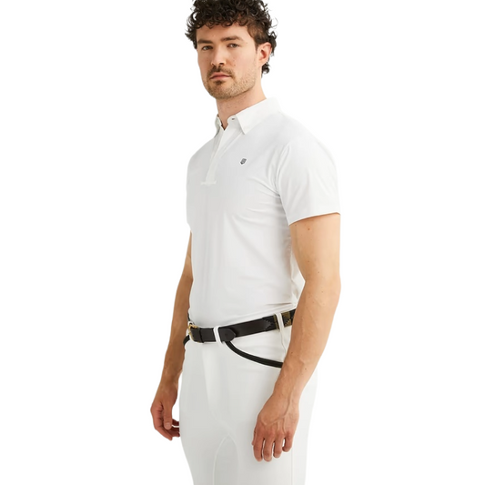 Maya Delorez Men's Competition Shirt-White-Model Front Side View