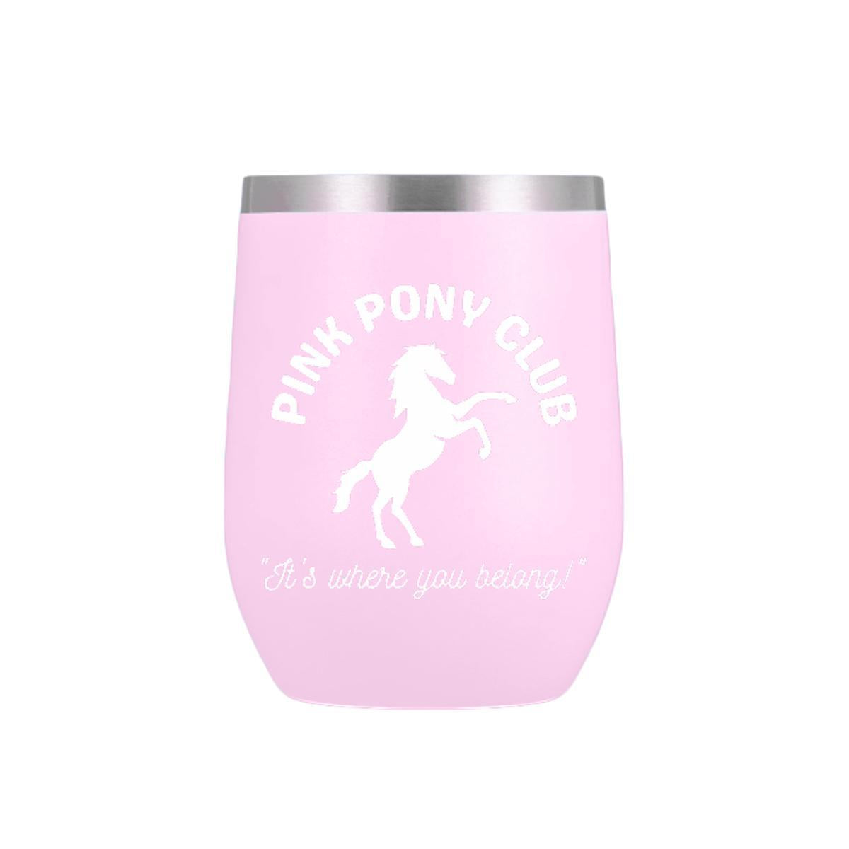 Equine & Design "Pink Pony Club" Wine Tumbler
