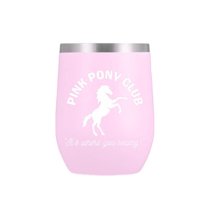 Equine & Design "Pink Pony Club" Wine Tumbler