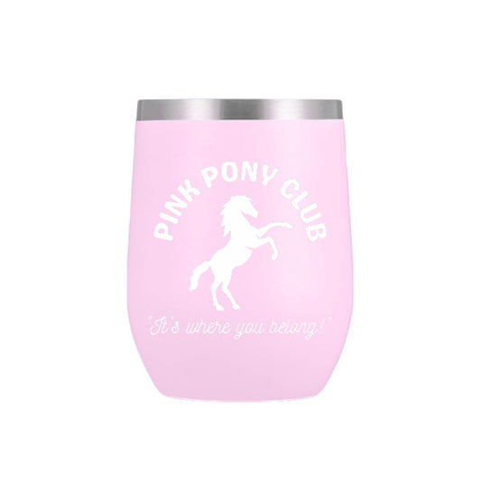 Equine & Design "Pink Pony Club" Wine Tumbler