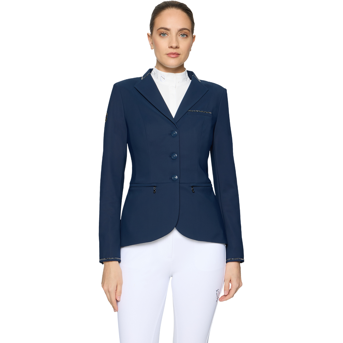 Samshield Women's Victorine Crystal Fabric Show Jacket, Cosmic blue, front view