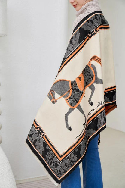 AWST Int'l Baroque Horses Acrylic Cashmere Scarf