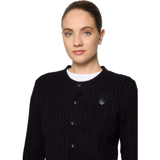 Samshield Women's Linda Twisted Long Sleeve Pullover Sweater, black, Front View