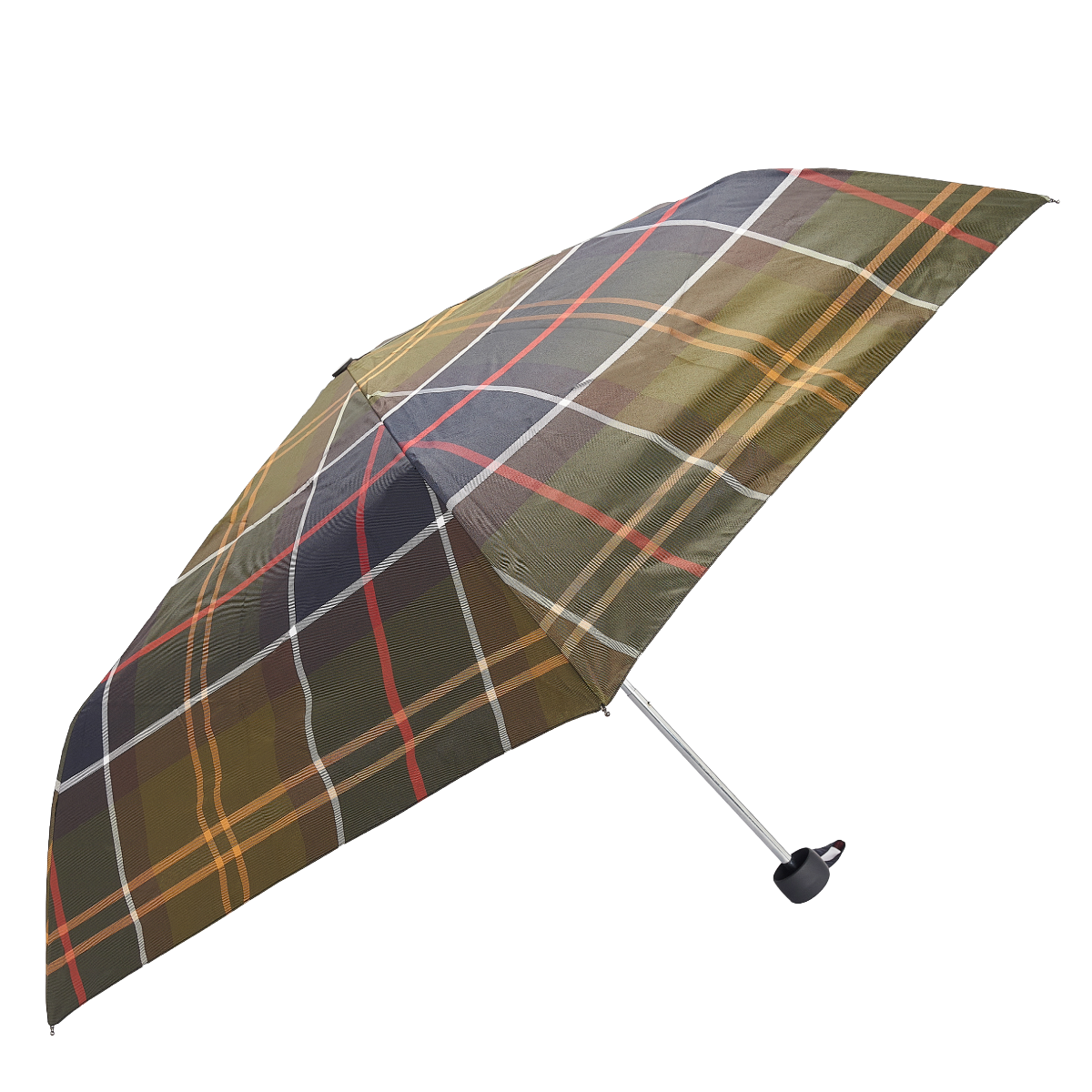 Barbour Portree Umbrella, Light Birchwood, Classic Tartan, open view