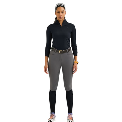Maya Delorez Women's Half Seat Athlete Breeches-Gray-Front View