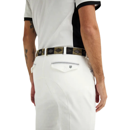 Maya Delorez Men's Half Seat Sport Breeches-White-Back View