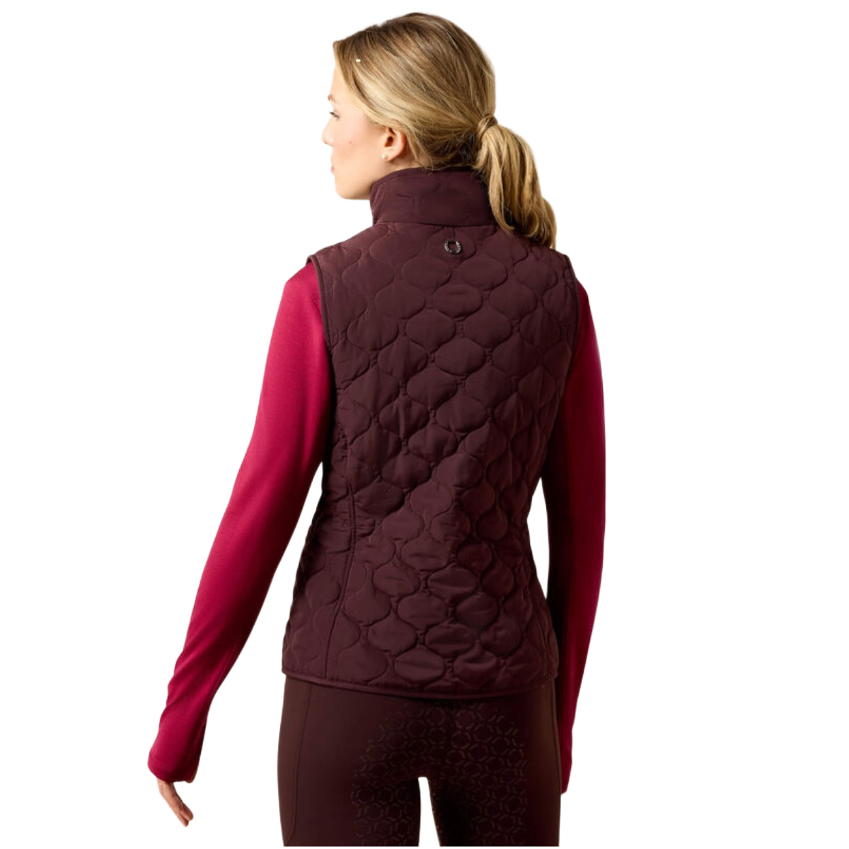 Ariat Women's Ashley 2.0 Insulated Vest model view in Chocolate Plum
