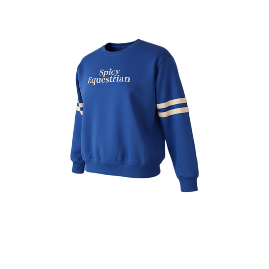 Equine & Design Printed Varsity Drop Shoulder Sweatshirt