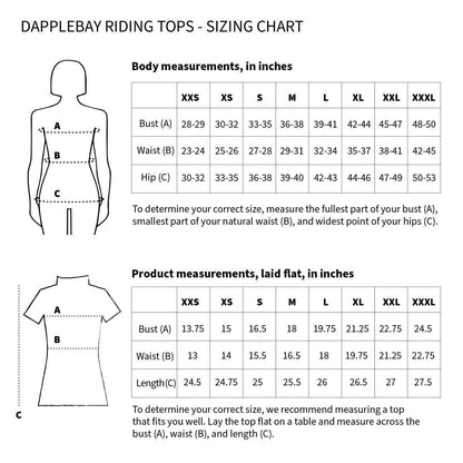 Dapplebay Equestrian Toile 1/4 Zip Short Sleeve Riding Top - Sale