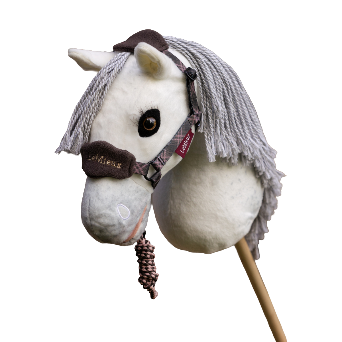 LeMieux Hobby Horse Heritage Vogue Headcollar & Leadrope-cocoa-model view