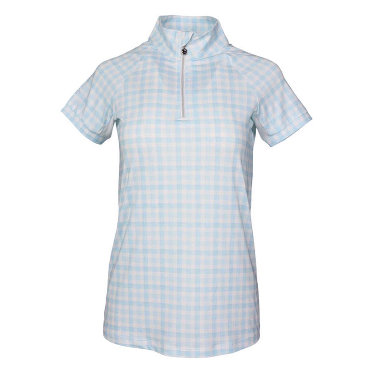 Dapplebay Gingham 1/4 Zip Short Sleeve Riding Top