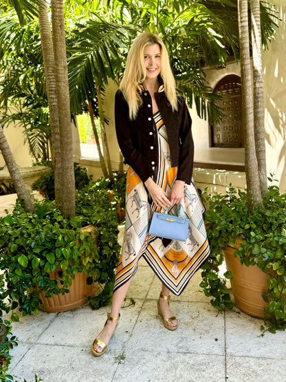 Stacy Bradley Design, The Black Denim Jacket - Blue and Black Horse