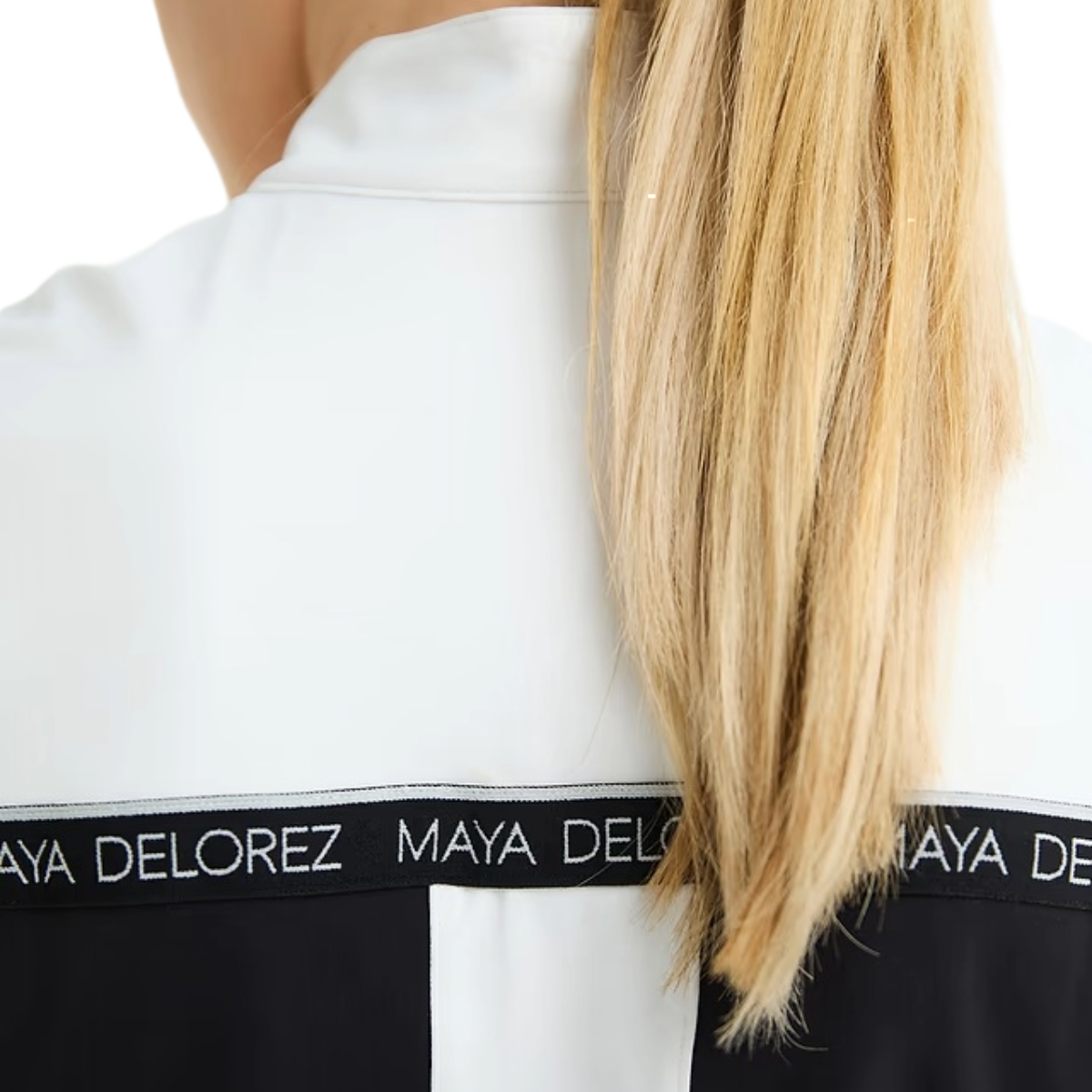 Maya Delorez Women's Competition Sport Shirt-Black-Back Logo View