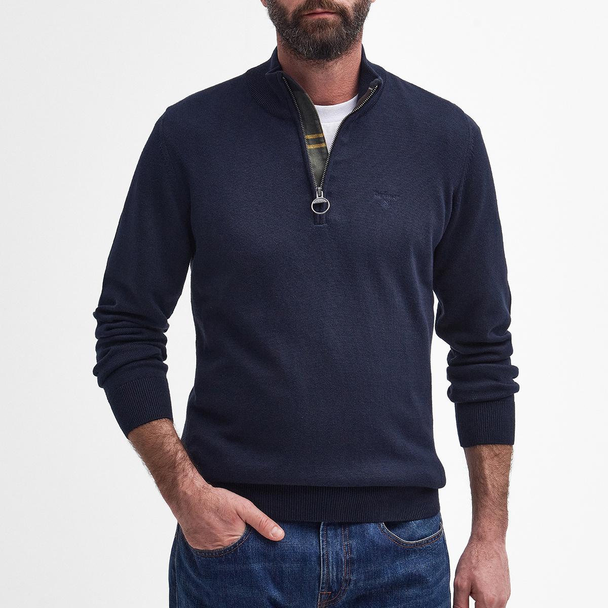 Barbour Men's Cotton Half Zip Knitted Jumper