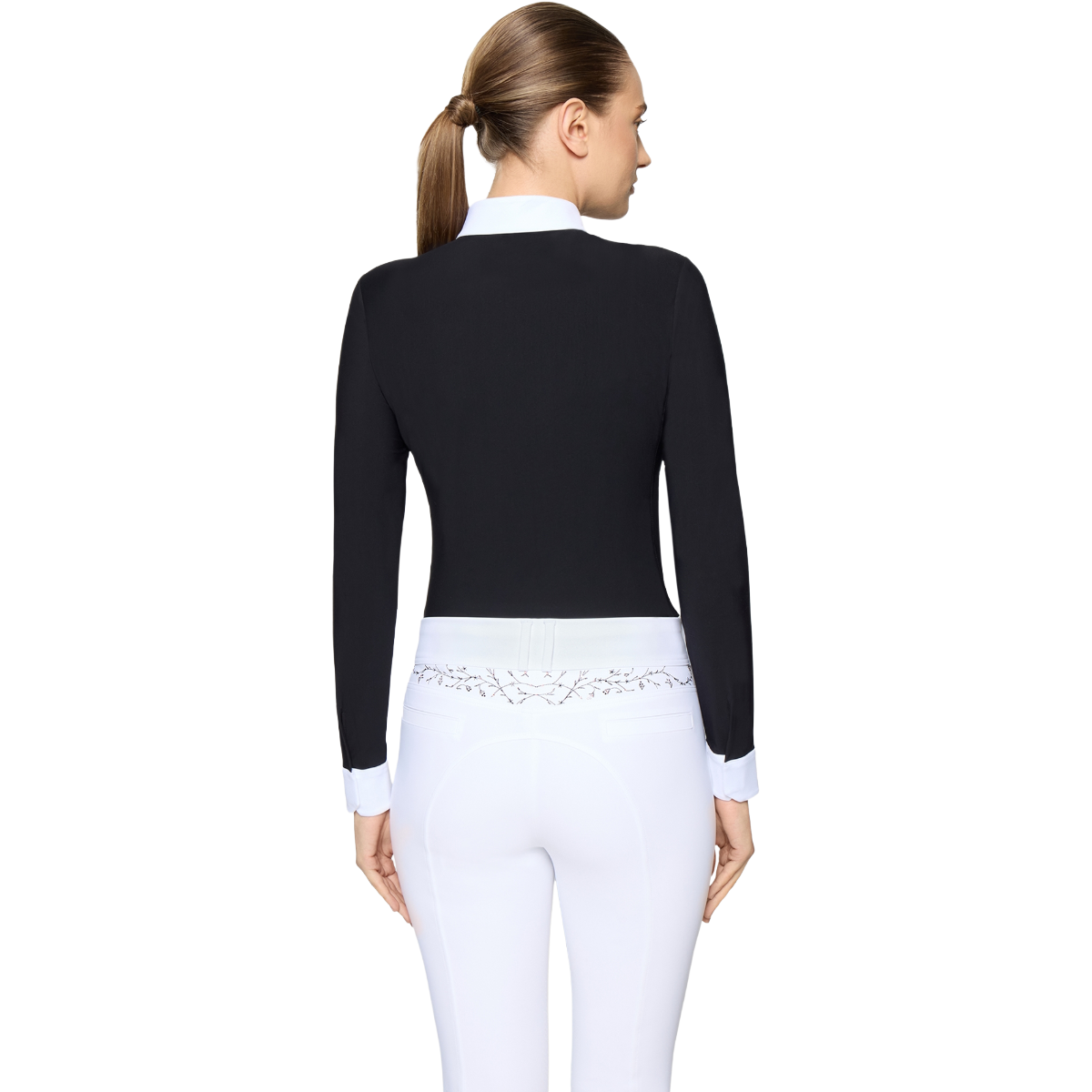Samshield Women's Roxane Premium Long Sleeve Show Shirt, Black, Back View