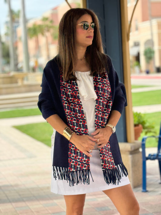 Stacy Bradley Design- Cozy Sweater Wrap - Navy - Get My Bit