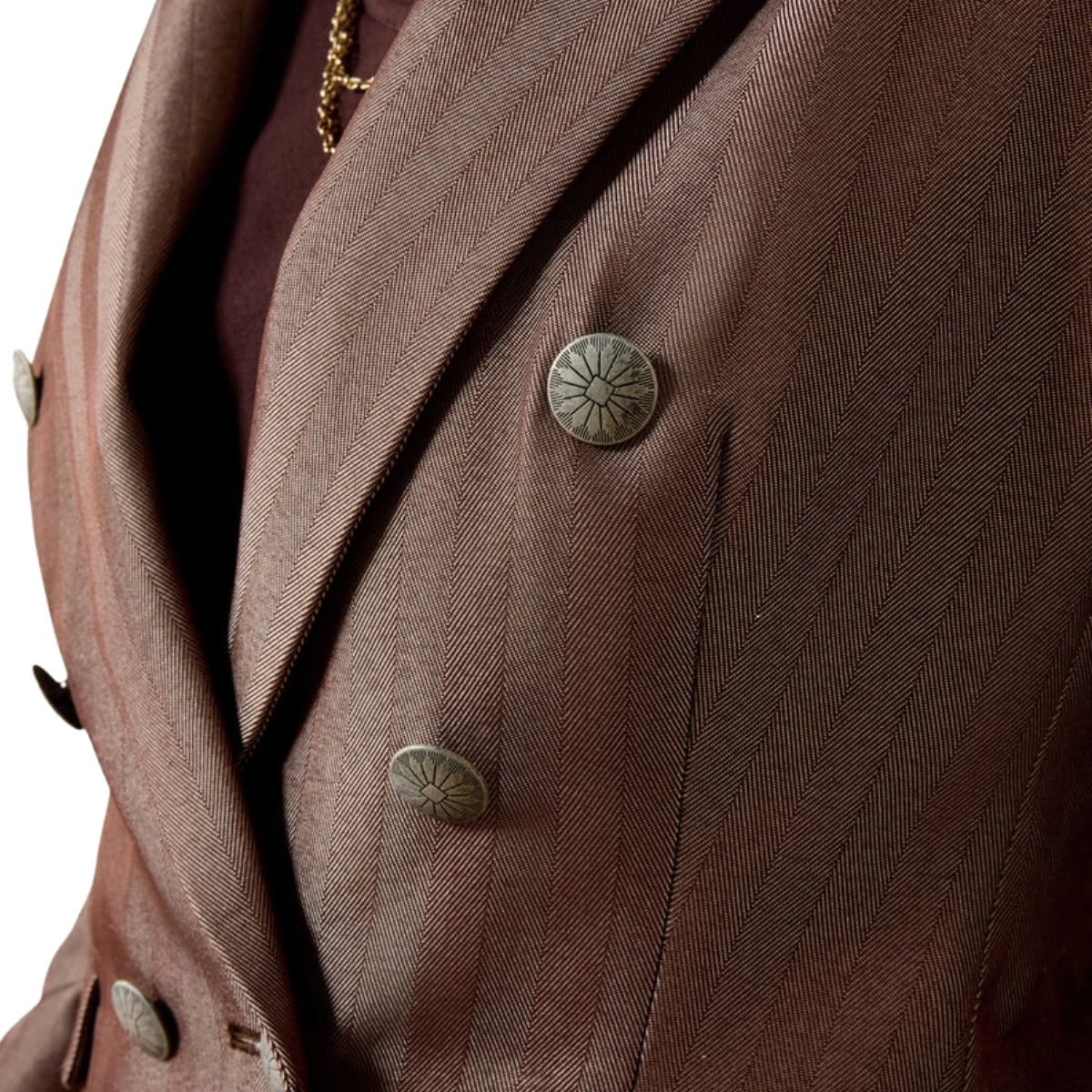Ariat Women's Herringbone Blazer model view Chickory Coffee Tweed
