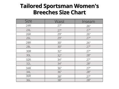 Tailored Sportsman Ladies TechLight Front Zip Boot Sock Silicone Patch Breeches