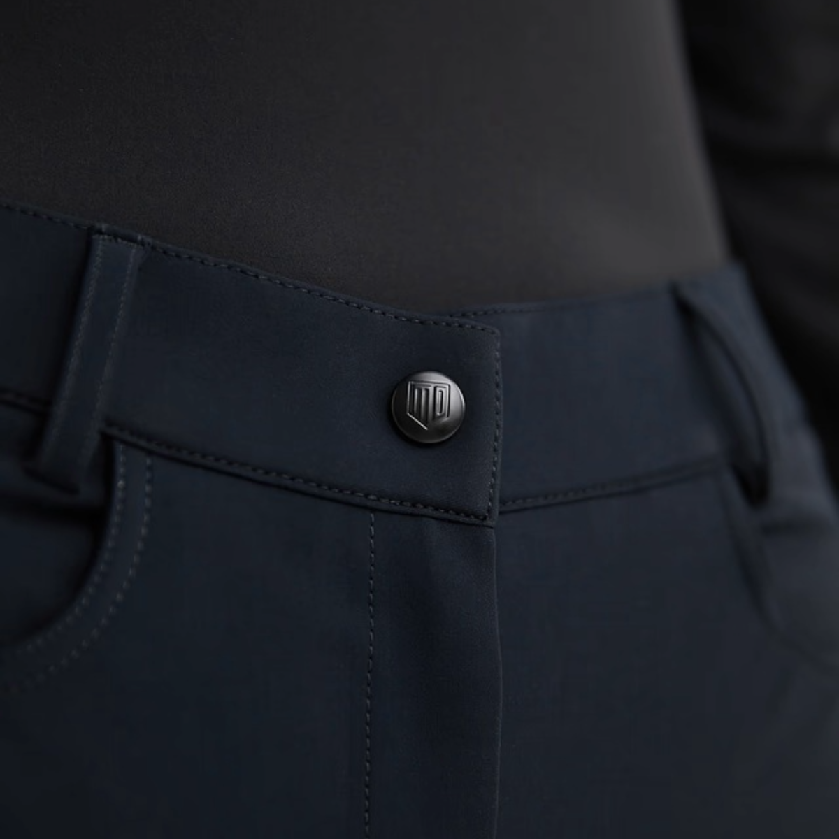 Maya Delorez Women's Half Seat Athlete Breeches-Black-Button View