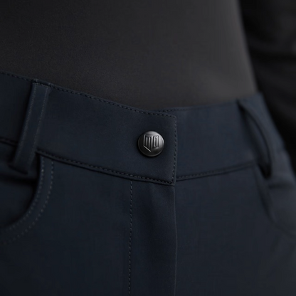 Maya Delorez Women's Half Seat Athlete Breeches-Black-Button View