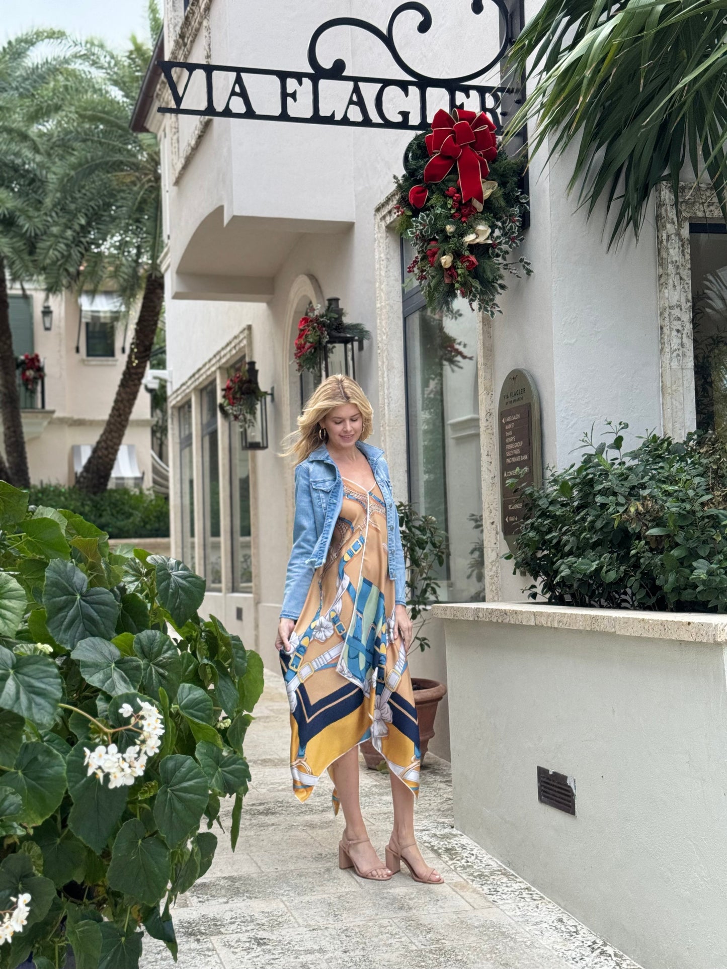 Stacy Bradley Design - Silk Dress - Capri Blue Straps & Buckle