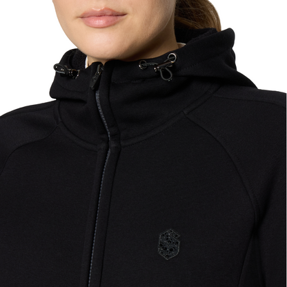Samshield Women's Ivy Long Sleeve Sweatshirt, Black, collar view